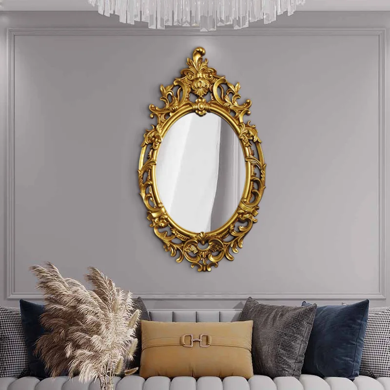 European style retro home decoration hanging mirror entrance living room wall decoration mirror toile