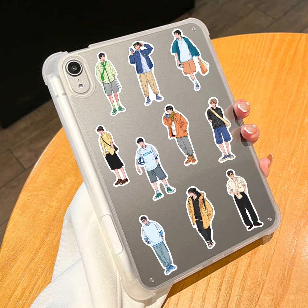 50PCS Boyfriend Dress Outfit Looks Hand-painted Cute Stickers Boy Scrapbooking Stationery Diary Planner Decorative Sticker