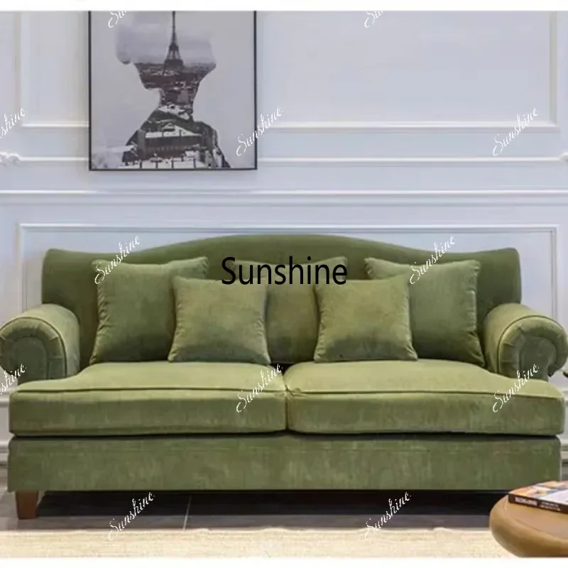YYAmerican light luxury corduroy fabric sofa, removable and washable leisure living room homestay three-person small apartment