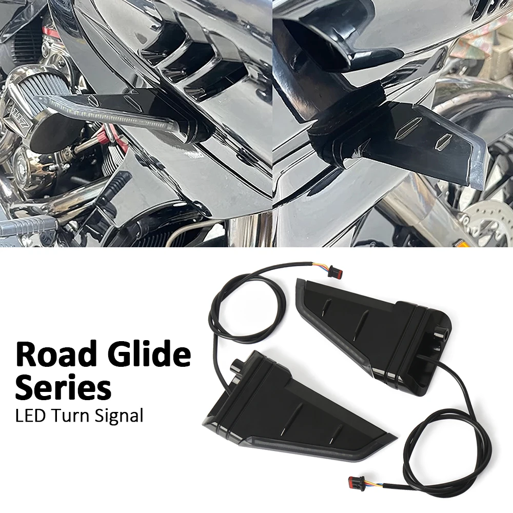 

Motorcycle Side LED Turn Signal Light Brake Flowing Fit For Road Glide Custom FLTRX Ultra FLTRU Limited FLTRK 2015-2023