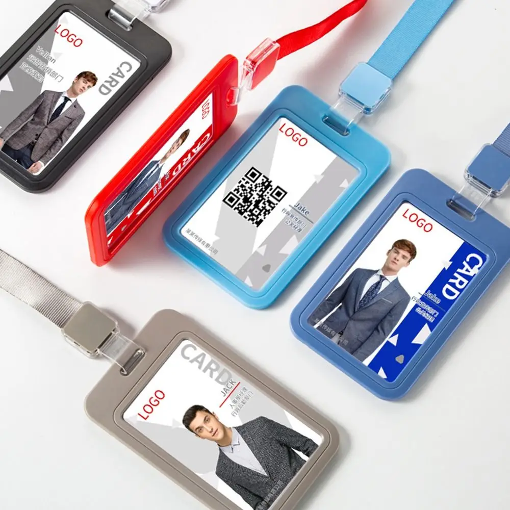 

Держатель для карт: вертикальный и горизонтальный чехол для ID-карт, проездных, офисных карт, с ремешком-шнурком, простой футляр для карт