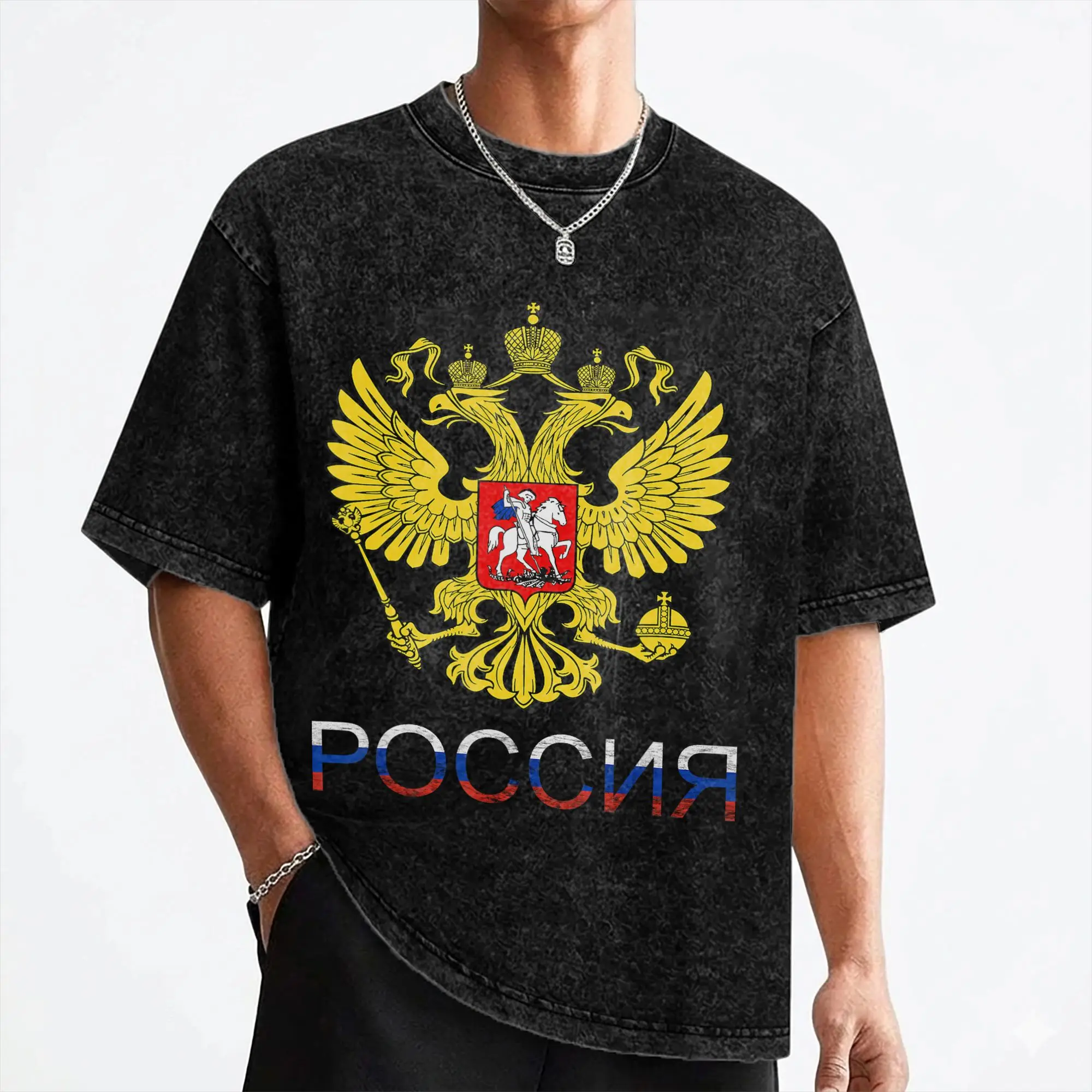 Russia Russian Eagle USSR Russian CCCP T Shirts Washed 100% Cotton Harajuku T-Shirt  Novelty for Men Women Streetwear Tee Shirt