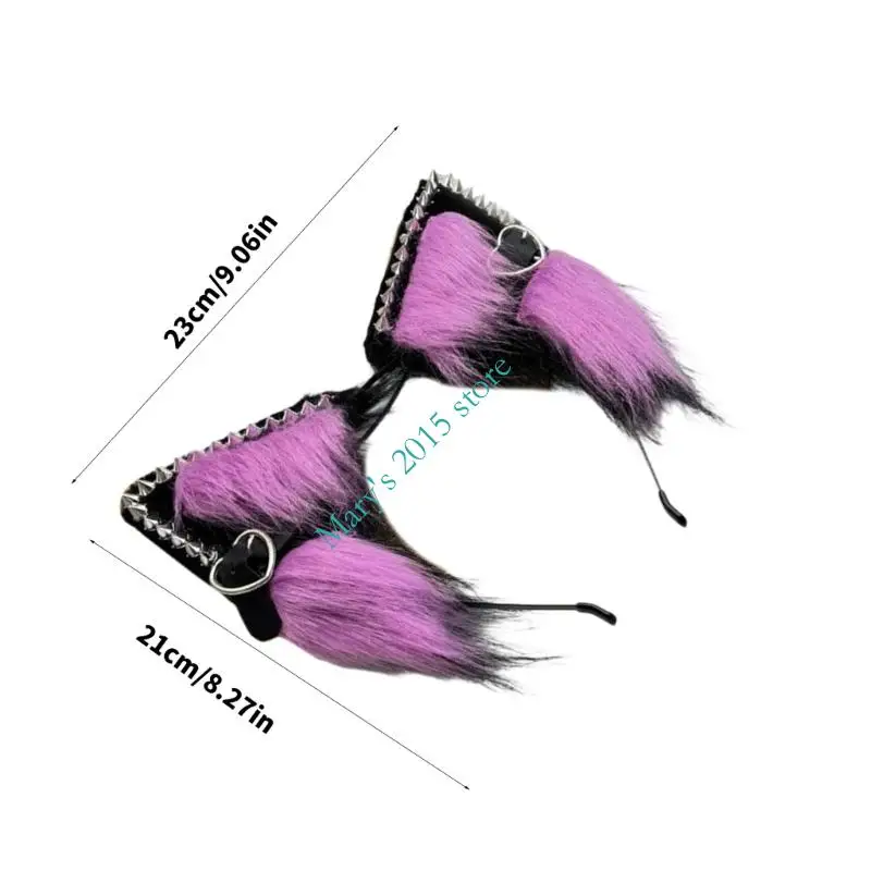 e15f مصنوعة يدويا فورس الثعالب الذئب آذان رئيس الهالوين عيد الميلاد cosplay ملحقات الأزياء فروي آذان الشعر طوق