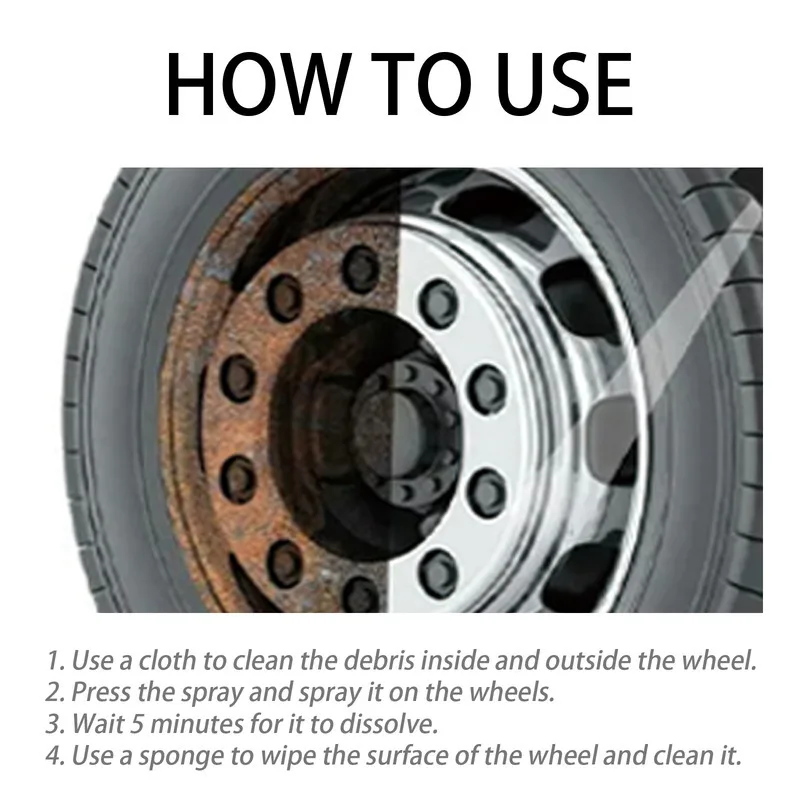 Auto Wheel Hub Cleaner  Rim Cleaning Stain Repair Rust Removal  Polishing Agent Protects Metal Daily Wheel Care