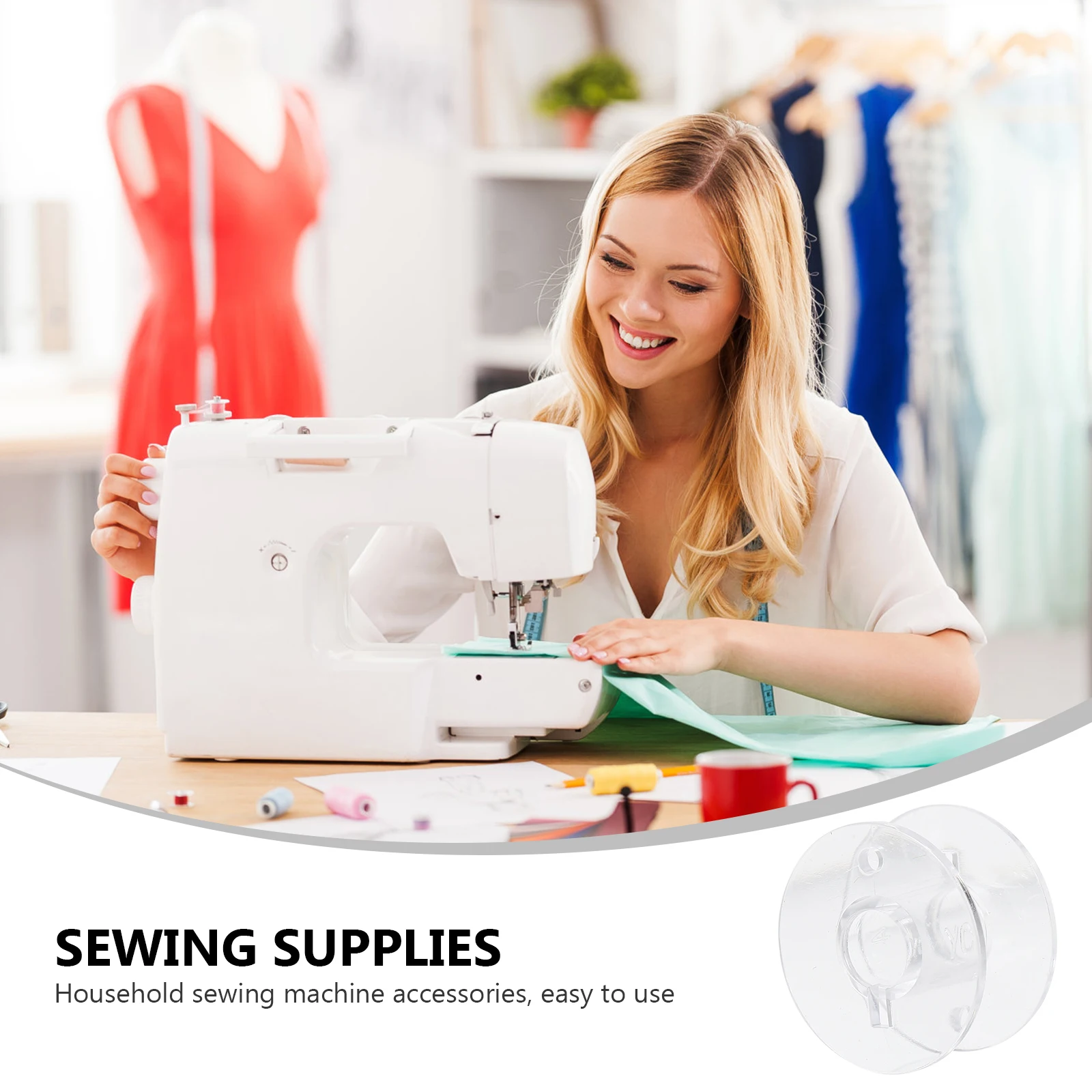 

50pcs Machine Bobbins Transparent Portable Household Accessories Replacement For Sewing Parts Home Sewing Supplies