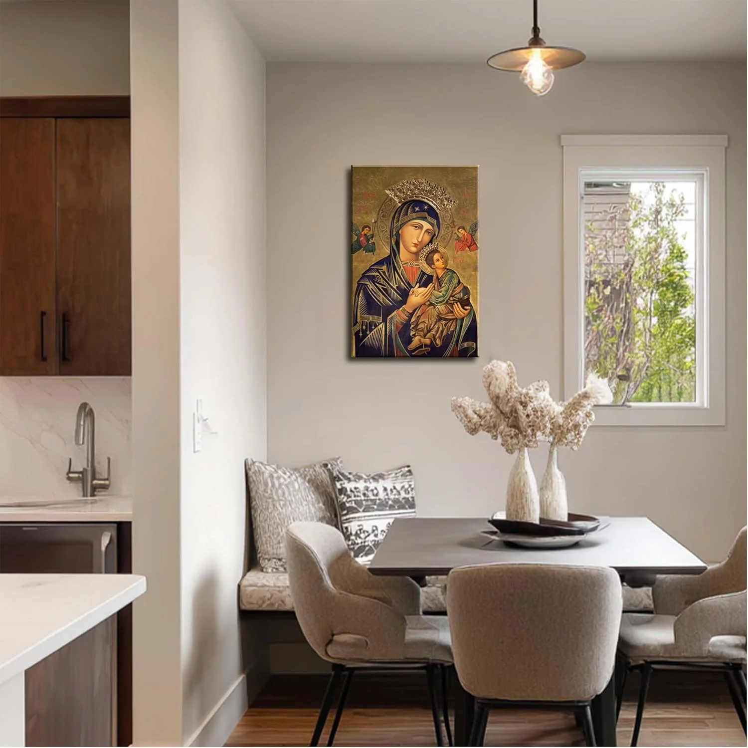 الروسية الأرثوذكسية أيقونة صورة سيدة الأبدية مساعدة جدار ديكور الأم ماري أيقونة جدار الفن ماري ويسوع المشارك ماري الدين