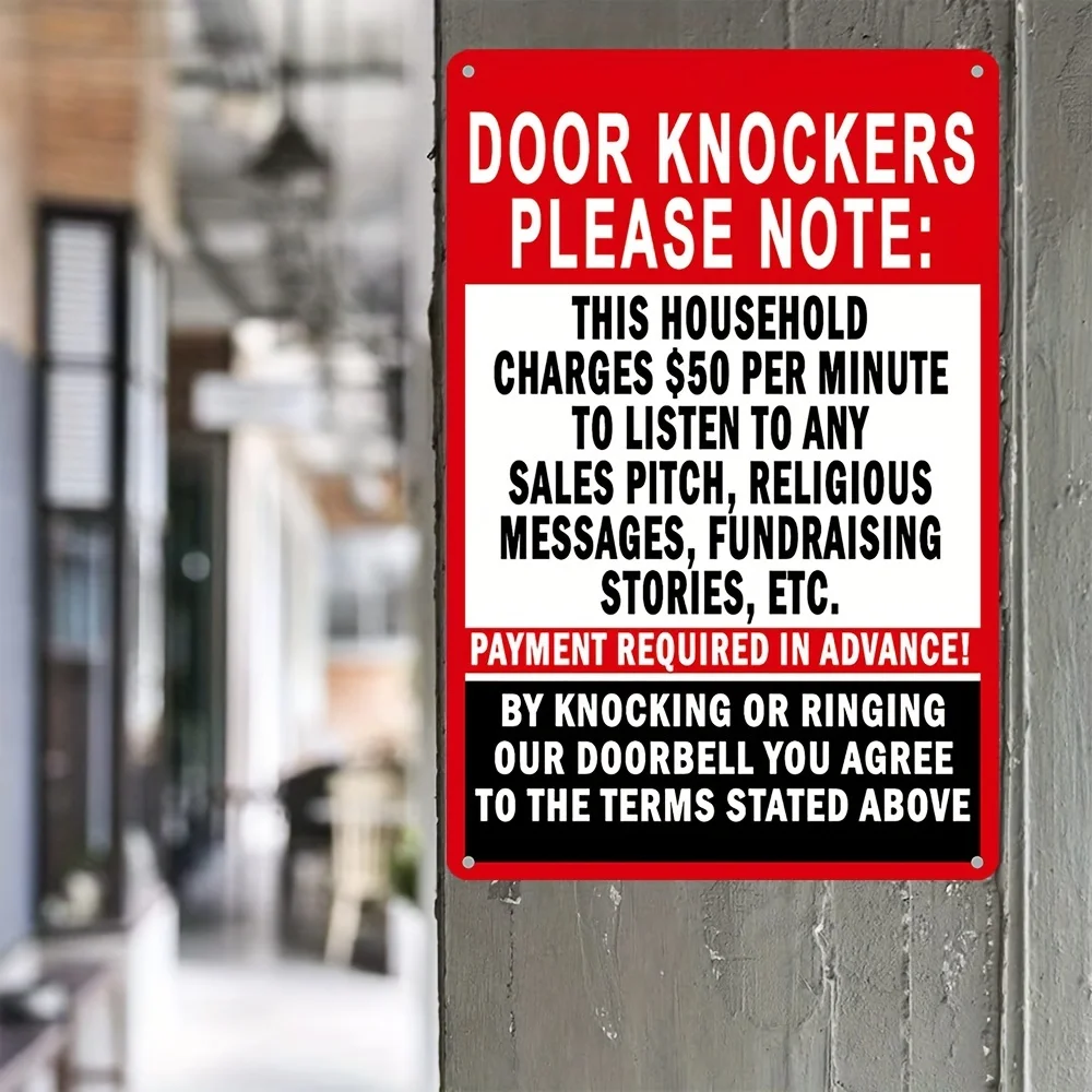 [panneau métallique] Panneau métallique DOOR KNOCKERS |   Décoration murale rétro en étain, décoration pour la maison, la salle à manger