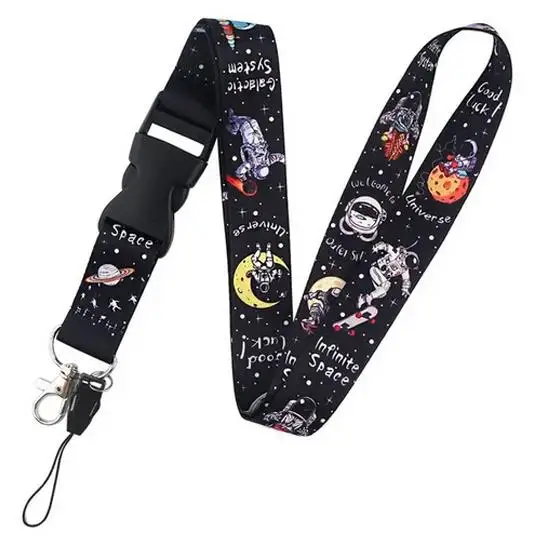 Rainbow Fashion Neck Strap Astronaut Lanyards for Keys ID Card Gym Mobile Phone Straps USB Badge Key Chain Key rings Accessories