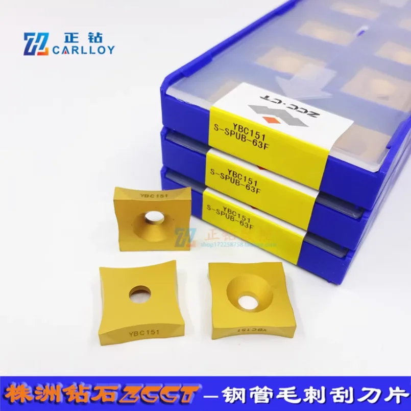 

10pcs/Pack Original ZCCCT S-SPUB-63F YBC151 Cemented Carbide burring Insert cutter Chip removing steel tube pipe