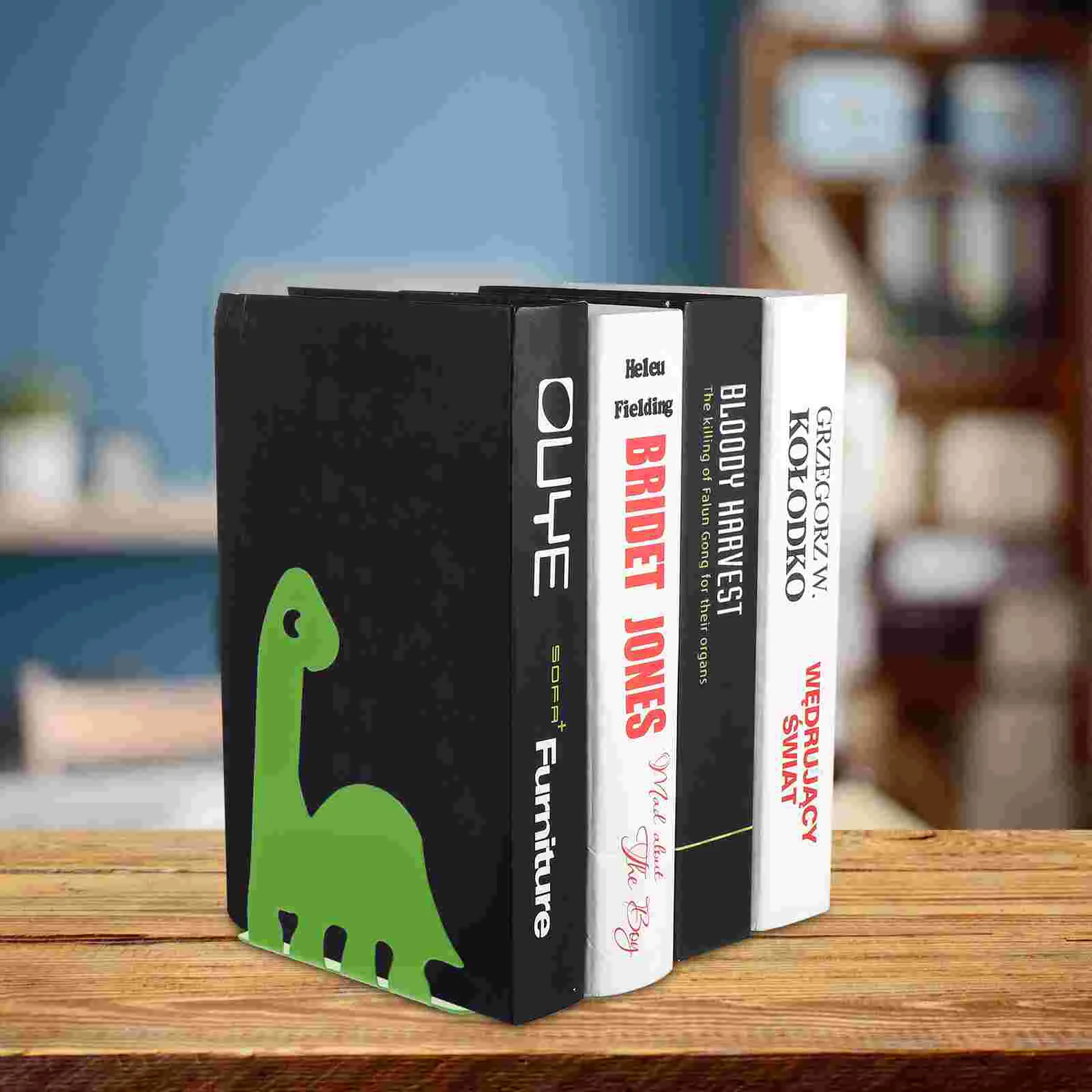 Kids Book Dinosaur Metal Bookend Shelves for Office Bookends Table Top Bookshelf