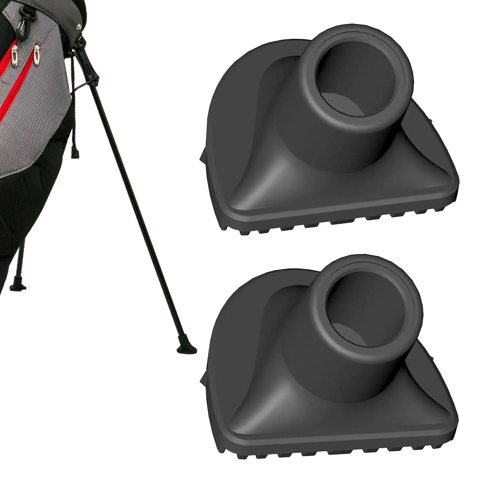 Golfbag-Ständer, 2 Stück, Gummipolster, Golf-Fußtaschenhalterung, stabil, langlebig, Sport-Halterung, Ersatz, unverzichtbar für den Garten im Freien