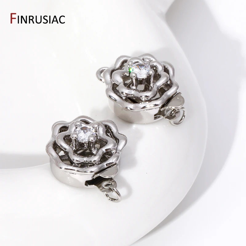 

Модные аксессуары для изготовления браслетов и ожерелий: родиевое покрытие, латунь, застежка-коннектор в форме цветка для самостоятельного изготовления украшений.