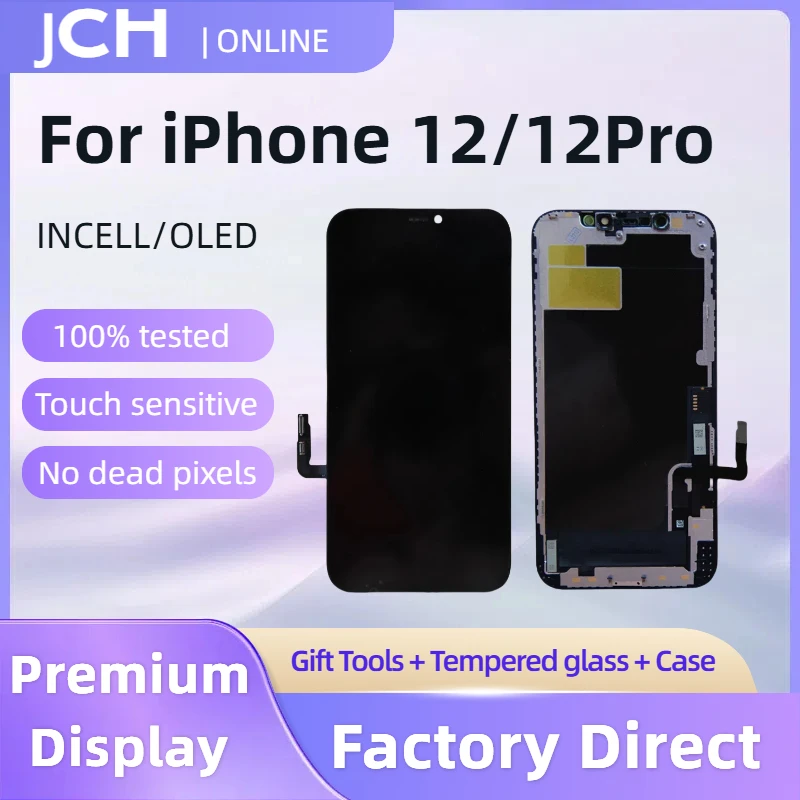 LCD Display for iPhone 12 12Pro Touch Screen Replacement for iPhone 12 Pro FHD Incell Support Face ID True Tone IC Transplant