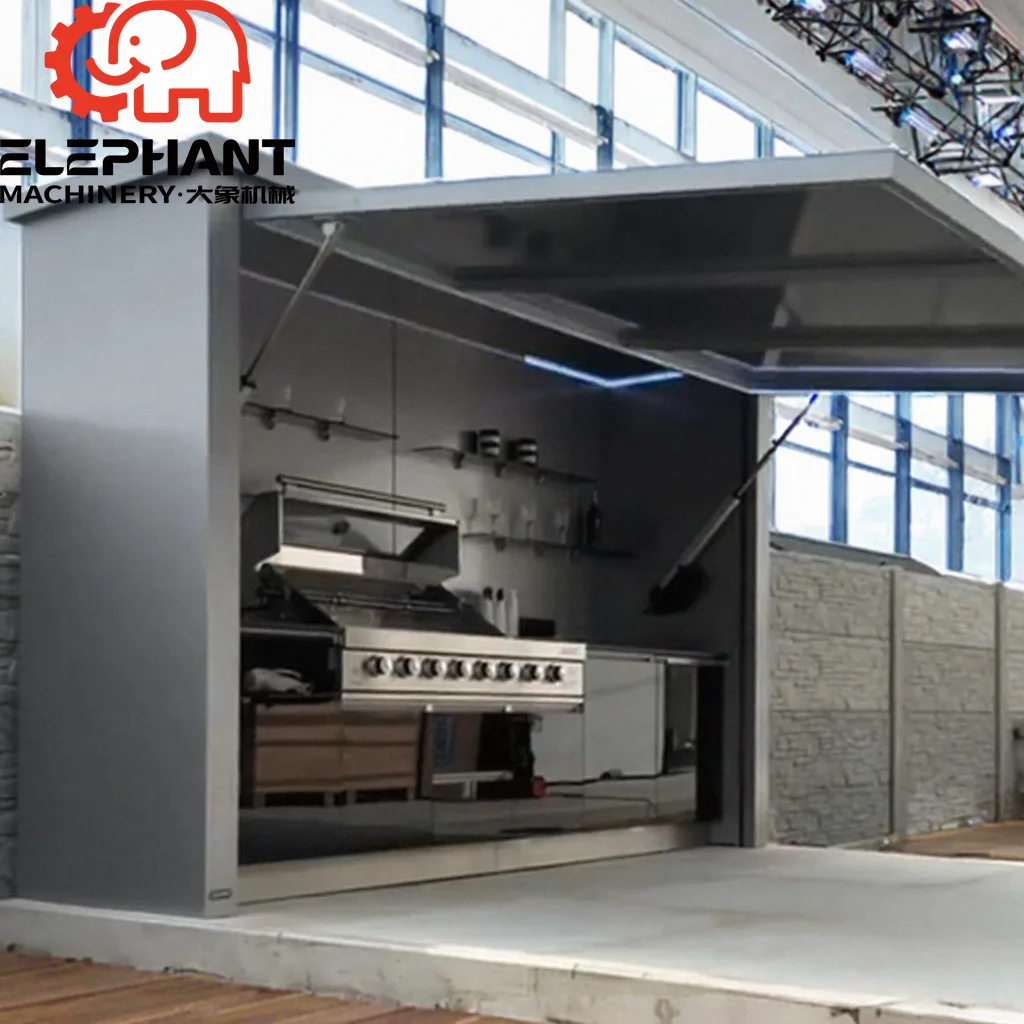 Contemporary Modular Outdoor Prefabricated Electric Kitchen Unit Wind Rainproof Stainless Steel Flame Safety Device Garden