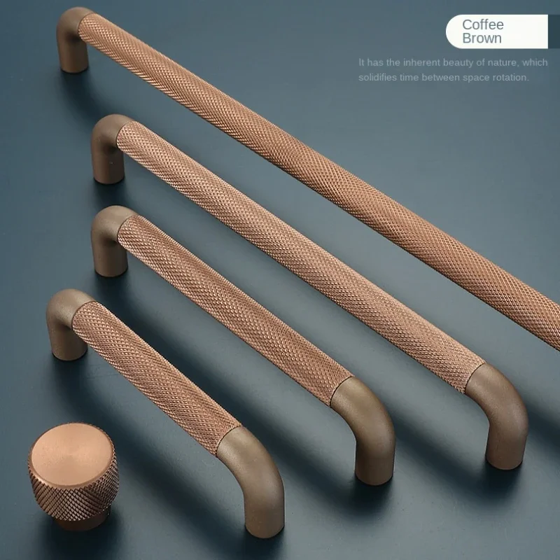 European Simple Long Furniture Handles Hardware Brown Gray Cupboard Wardrobe Pulls Light Luxury Cabinet Drawer Handle Door Knobs