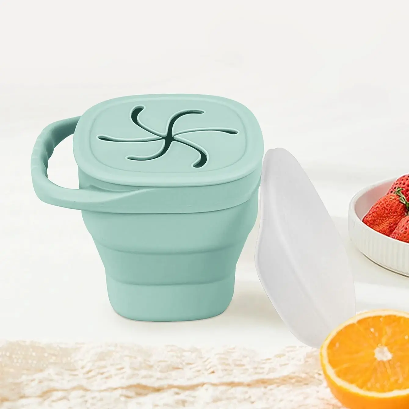 

TYRY.HU силиконовая детская чашка для закусок, детская складная портативная коробка для закусок, кормление, тренинг, хранение детского питания, мягкая силиконовая коробка, подарки для детей