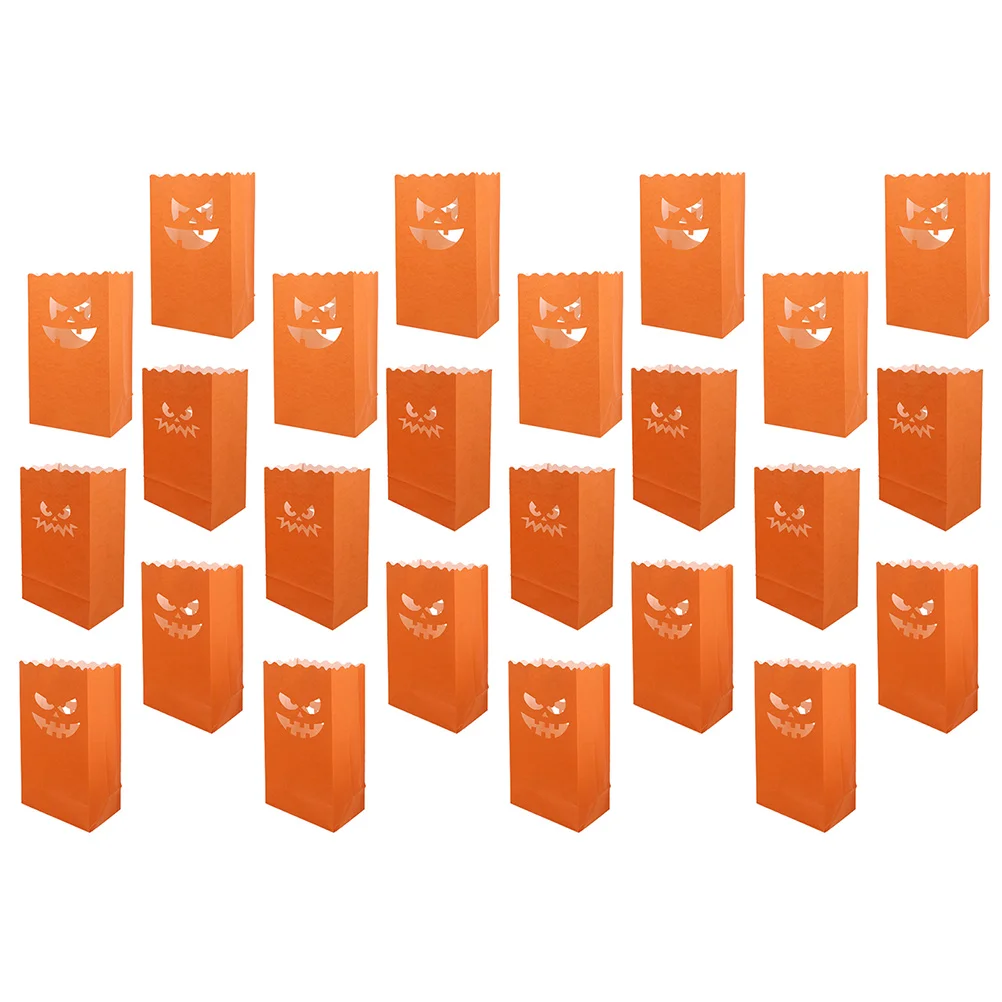 

24pcs Retardant Halloween Luminary Bags Paper Lantern ange Halloween Decoration Decor Pumpkin C Bags for Party Fireplace