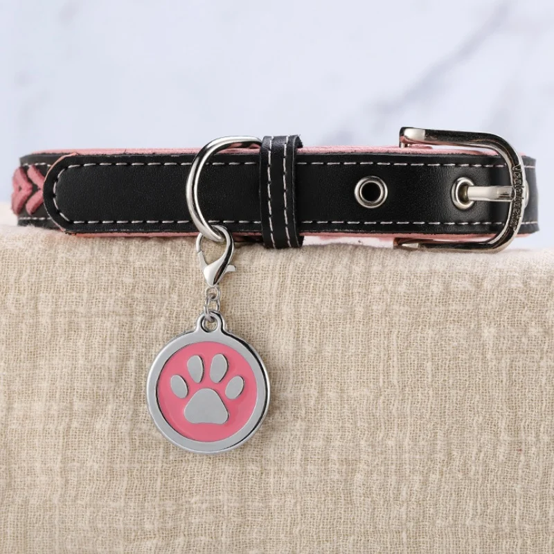 Dog ID Tag Personalized Gorgeous Dog Tags for Small Medium Dog Footprint Custom Pet Name Tag Plate Collar Accessories