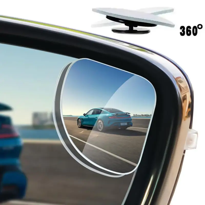 

2pcs HD Frameless Car Rearview Mirror Set 360° Adjustable Wide Angle Blind Spot Mirrors Small round Auxiliary Rear View Mirrors