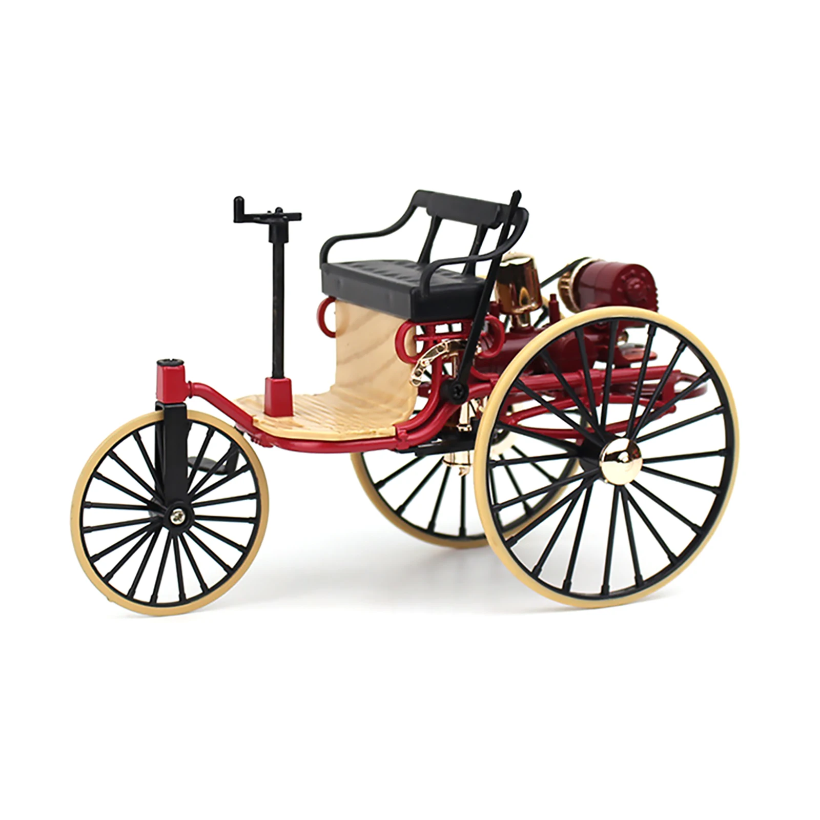 

1:12 Vintage Car Model Alloy High Simulation Tricycle Toy For Children Gift Collection Figurine Home Bar Coffee Hall Decora