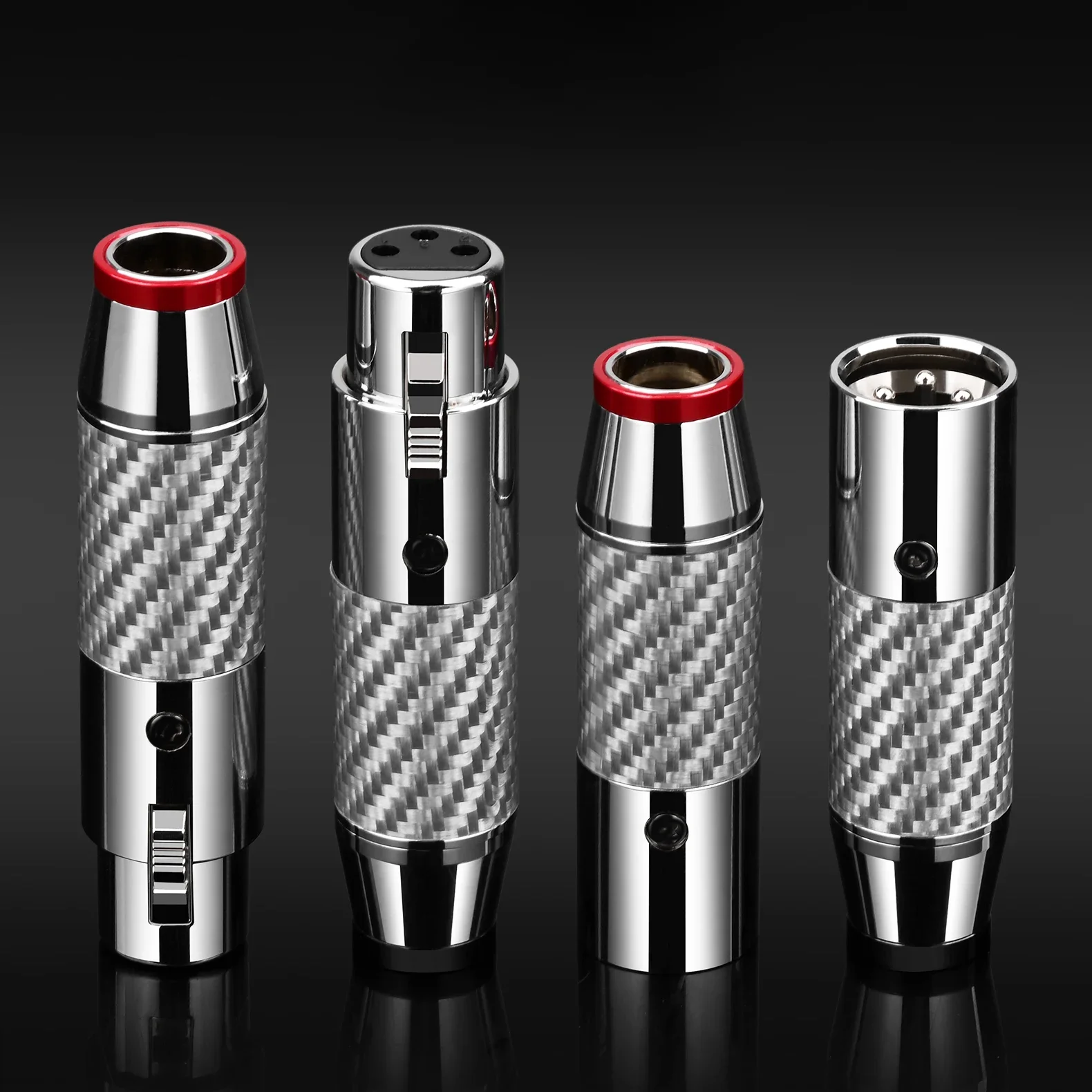 مرحبا نهاية XLR موصل الفضة مطلي ألياف الكربون الصوت XLR التوصيل أنثى التوصيل ل 11 مللي متر لتقوم بها بنفسك ربط كابل