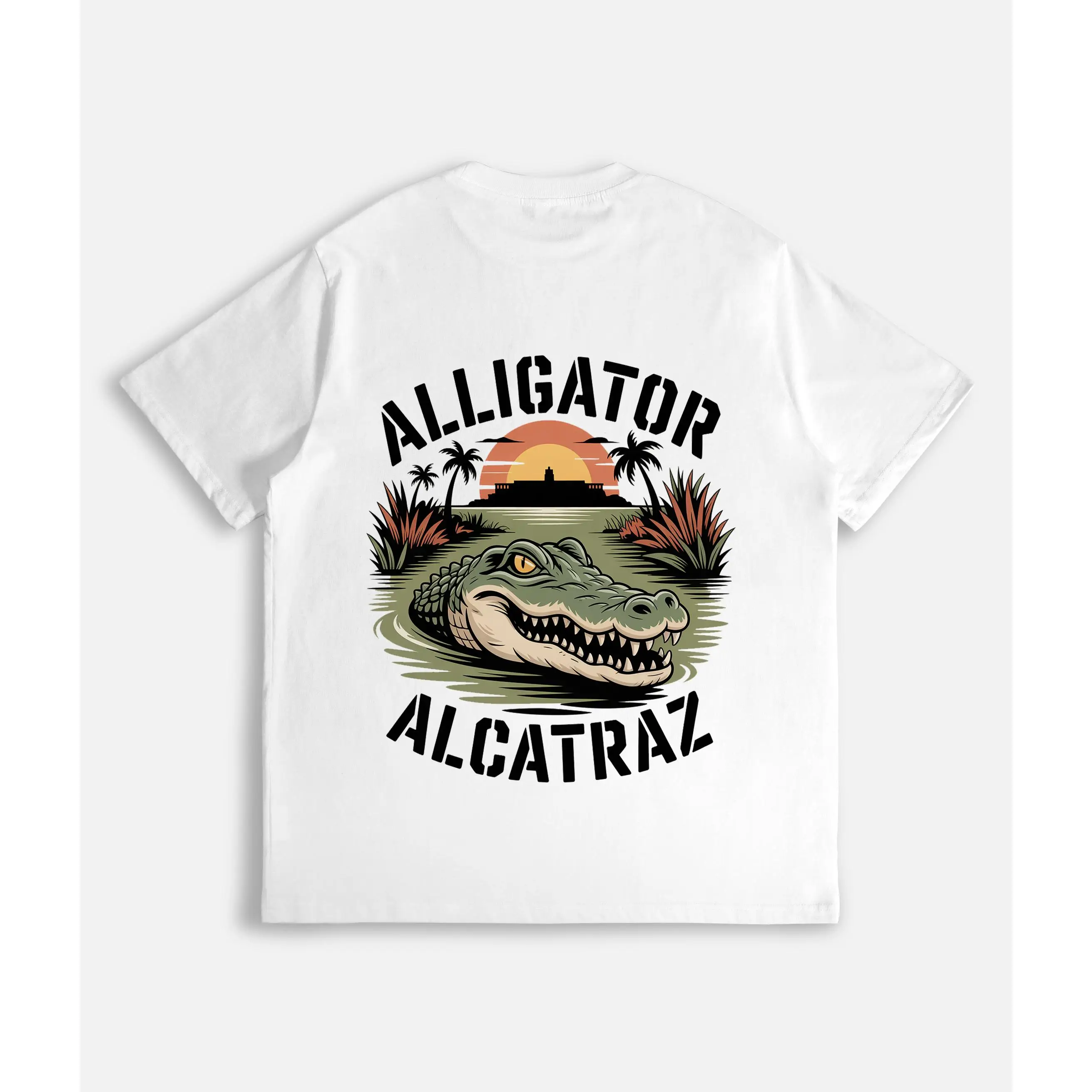 

"Alligator Alcatraz T-Shirt for Men & Women | Funny Retro Graphic Tee | Florida Alligator Souvenir Gift | Wildlife Lover Top"