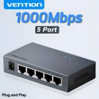 Vention-conmutador de red Gigabit de 1000Mbps, adaptador divisor de interruptor Ethernet RJ45 de 5 puertos para enrutador Lan Hub Plug and Play