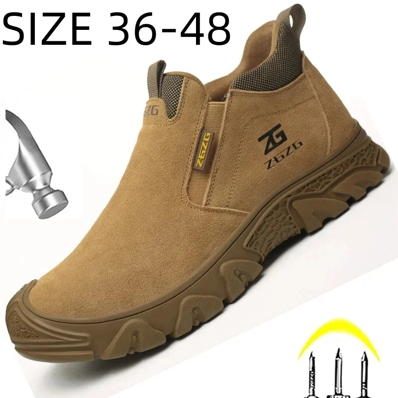 New Anti Scald Welding Men Safety Shoes Anti-smash Anti-puncture Work Boots Indestructible Men Protective Shoes Big Size 36-48