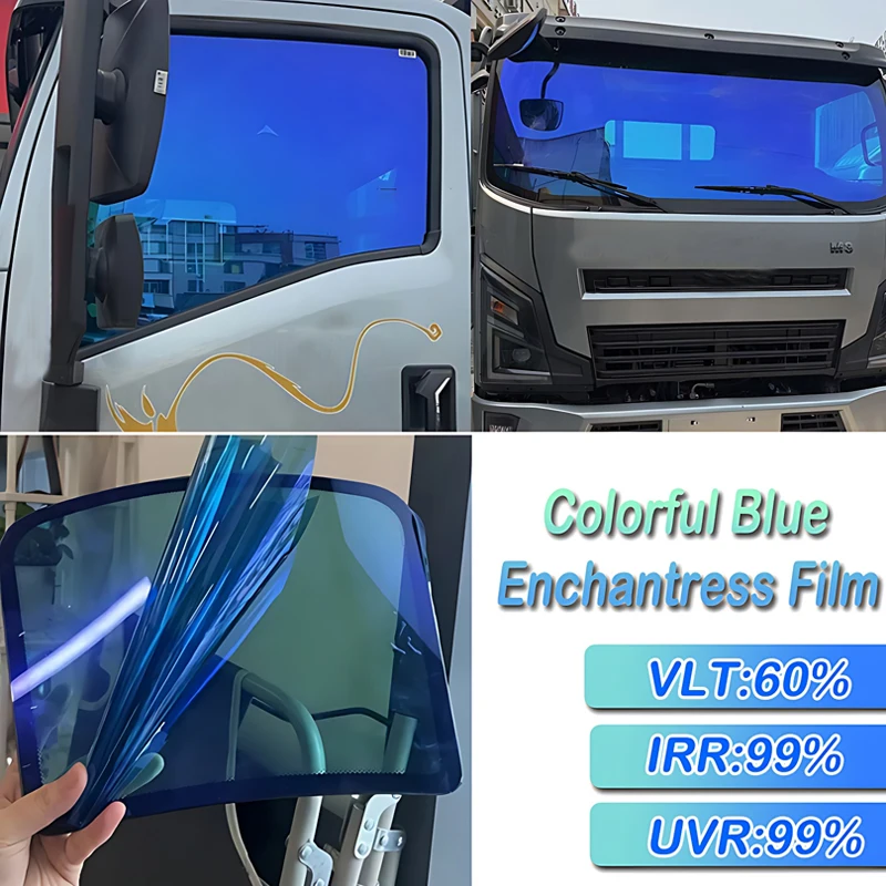 

1/2/3M Colorful Solar Film Blue Enchantress Chameleon Car Windshield Tinted Film 60% Visible Light Car Side Window Solar Film
