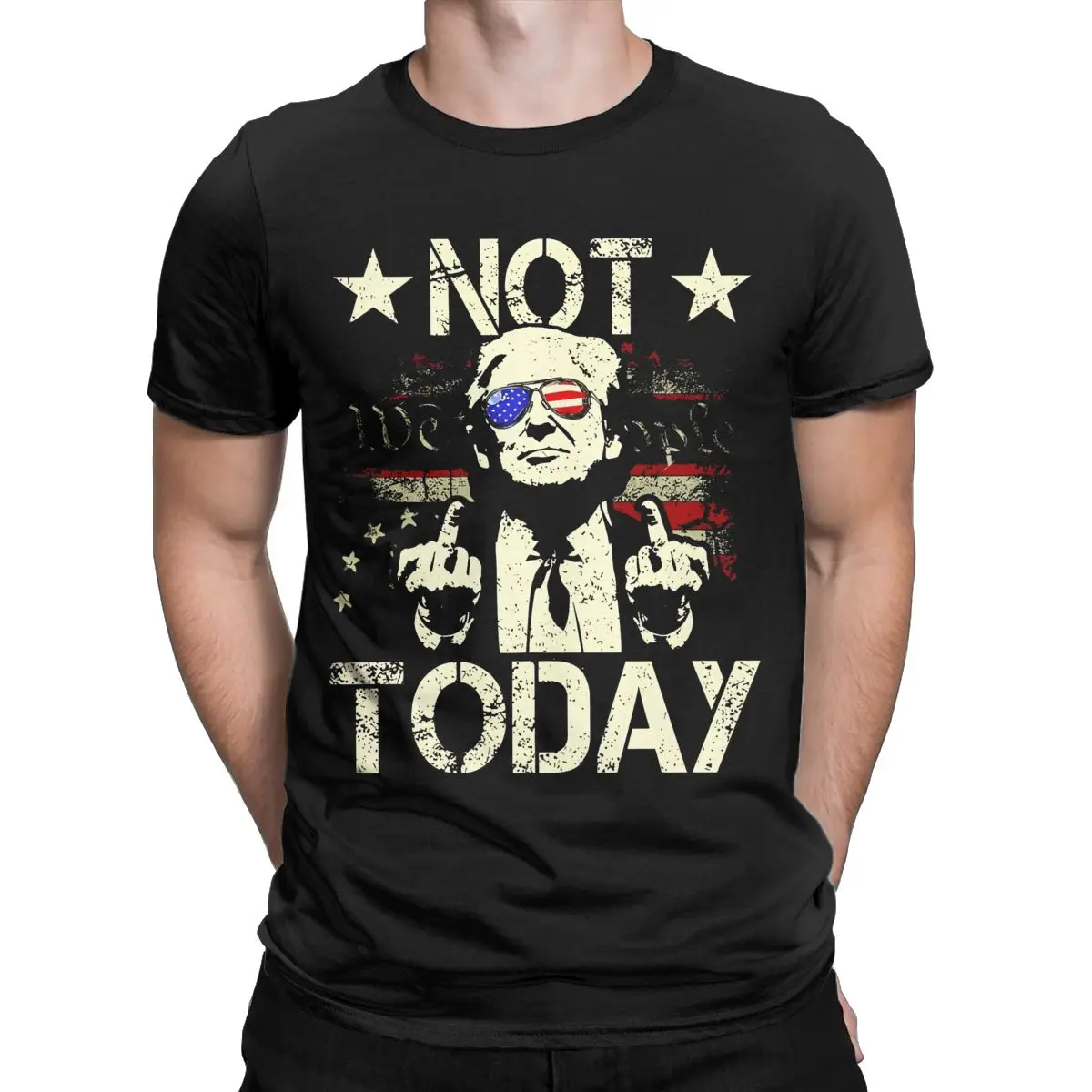 Men Women Trump Not Today Shirts Outfits Funny 100% Cotton 2024 Assassination Attempt Shooting Trump T Shirts Tee Clothing Adult