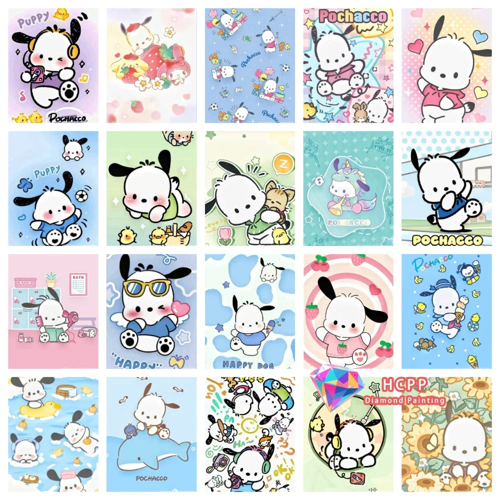 New Cute Pochacco Diamond Painting Kit Square Round Diamond 5D DIY Melody Mosaic Handmade Art Unique Exquisite Gift Home Decor