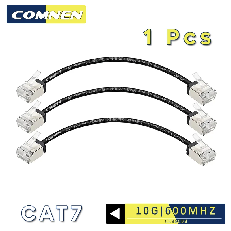 COMNEN Cat7 0.1m Ethernet Patch Cable rj45 4.0mm SSTP LAN CAT6 CAT6A internet Cable for ps5 Patch to Switch Router Ethernet