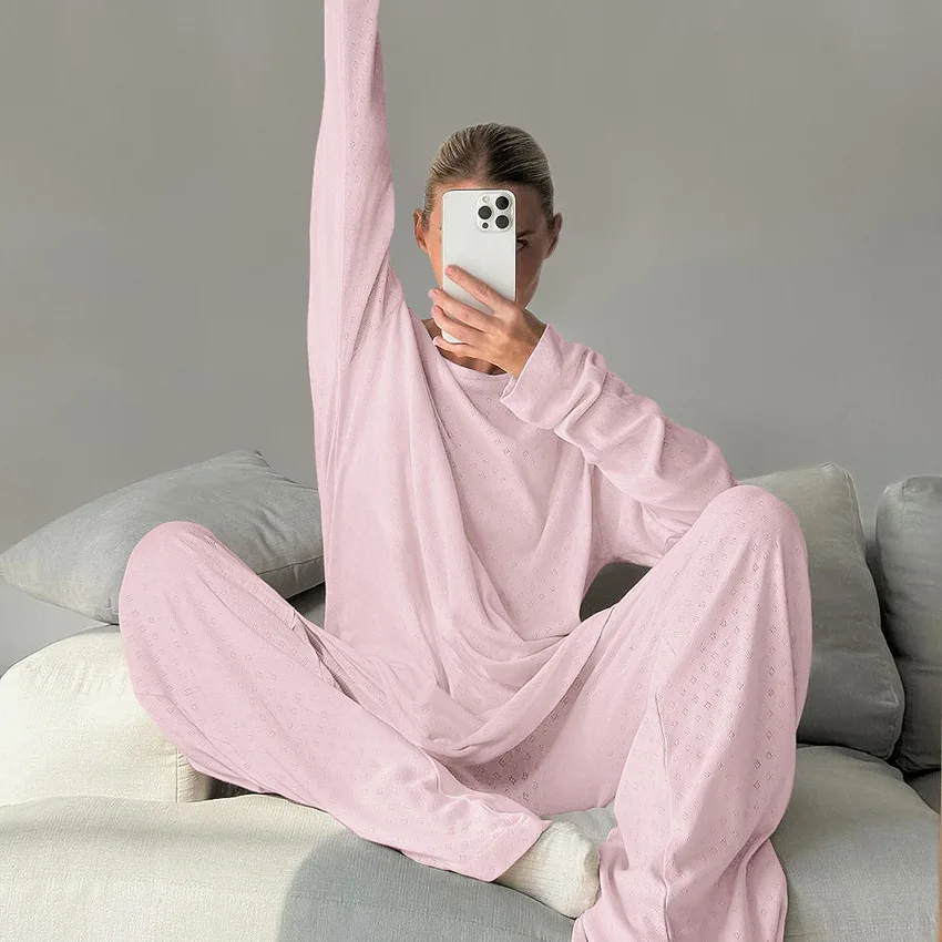 autumn-new-knitted-jacquard-loose-long-sleeved-trousers-pajamas-set-home-clothes-for-women-comfortable-2pcs-sleepwear-nightwear
