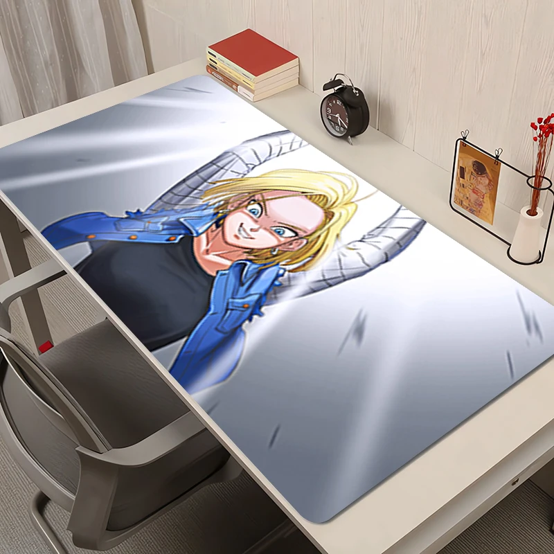 

Mouse Pad Office PC Accessories Extended Pad Anime Pattern Desk Mat Anti-slip Rubber Mousepad Dragon Ball Android 18 Gaming Mats