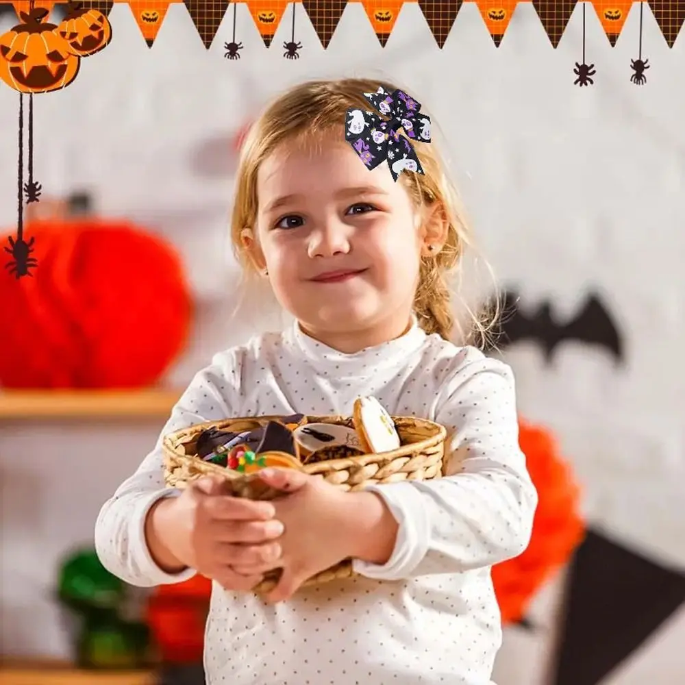 Clip de pelo de Halloween con esqueleto para mujer y niño, horquilla de calabaza de murciélago, horquilla de pico de pato con letras, Clip de pico de pato de murciélago, moda