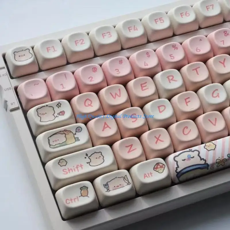 

U2JE 118KEYS PINK PIN KEYCAP PBT DYE Сублимация MOA Профиль для переключателей FIT 61 64 68 96 104 108 KKEYBOARD Keycap