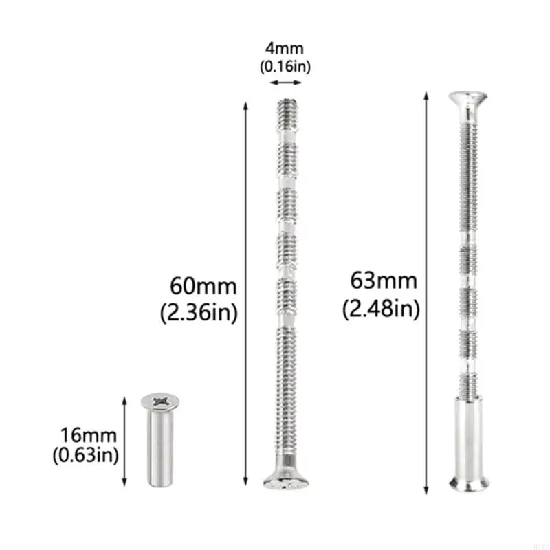 R1WA 4mm Set 50 viti placcate in nichel Fissaggi facili da installare Proteggi le tue maniglie
