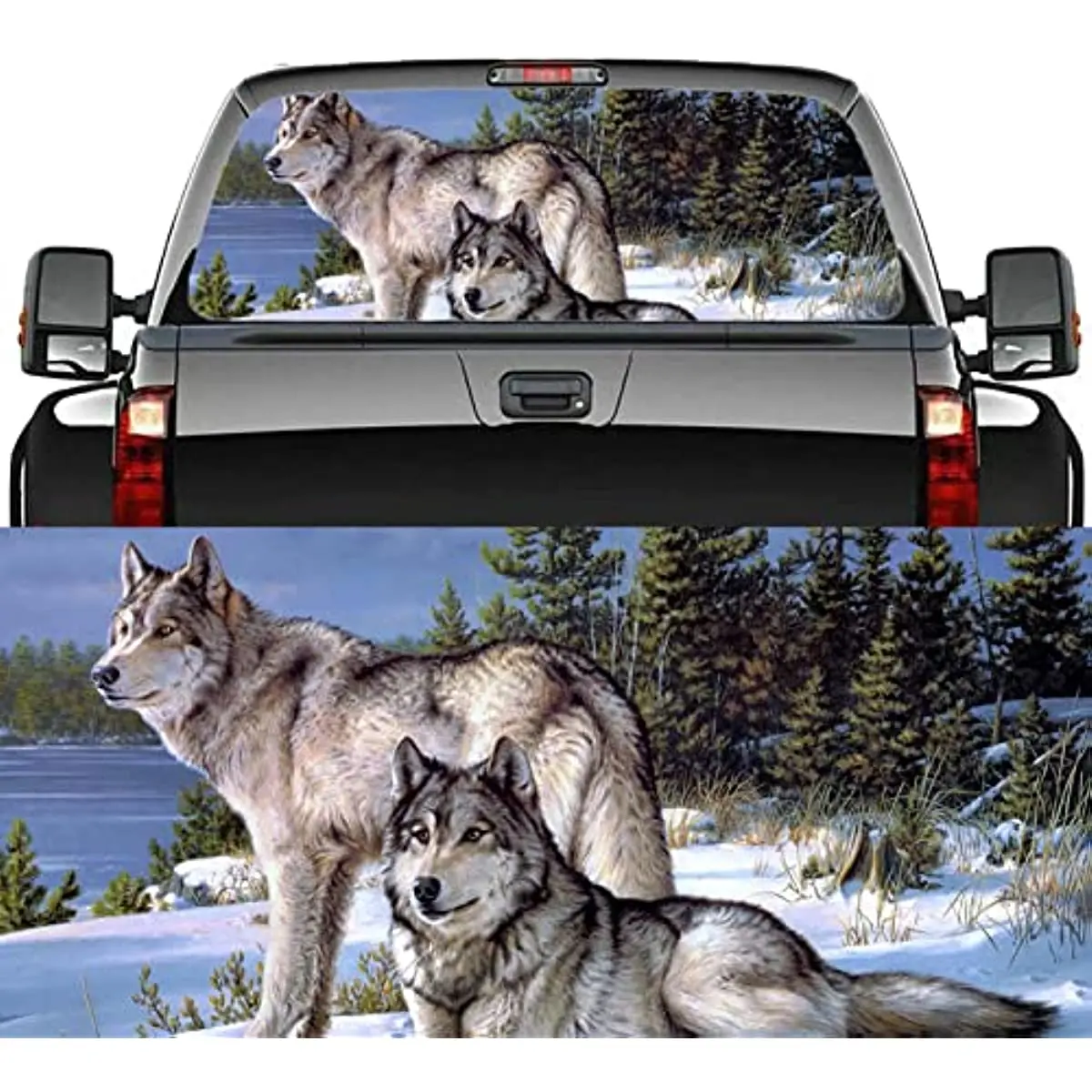 

CUSENA Rear Window Truck Decal Sticker, Arctic Wolf Car Window Graphic Decal Perforated Vinyl Window Back Decal for Truck SUV Va