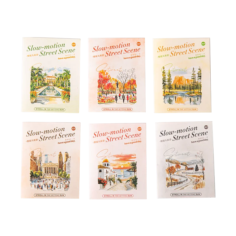 

6 упаковок/лот, серия уличных сцен с медленным движением, милая ретро декоративная наклейка для домашних животных