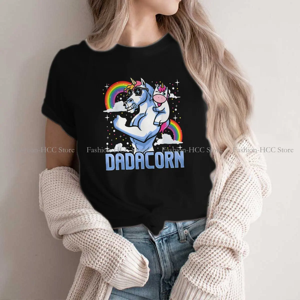 Mens Dadacorn  For Men Dadicorn Daddycorn Gifts O Neck TShirt Unicorn Cute Classic Polyester T Shirt Women Clothes New Design