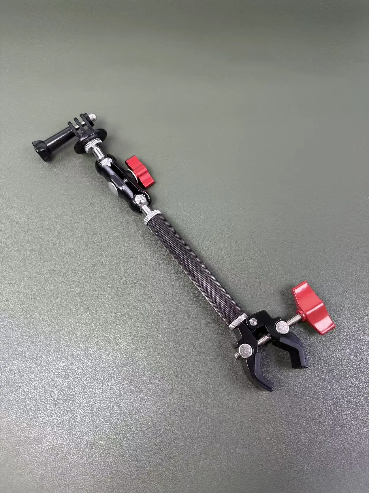 Verlängerter Kamerahalter aus Aluminium mit 360° ° Drehgelenk-Universalhalterung für Desktop-Rundrohre Sport-Camcorder-Ständer – Detail 5