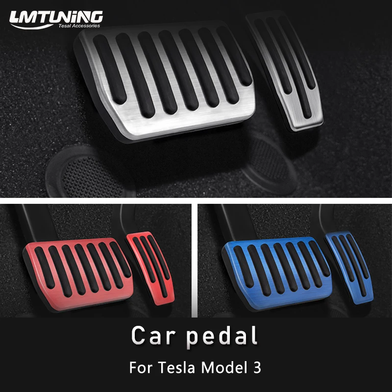 

For Tesla Model 3 Non-Slip Performance Foot Pedals Pads Auto Aluminum Pedal CoversNon Slip Performance Foot Pedal Pads2017-2022