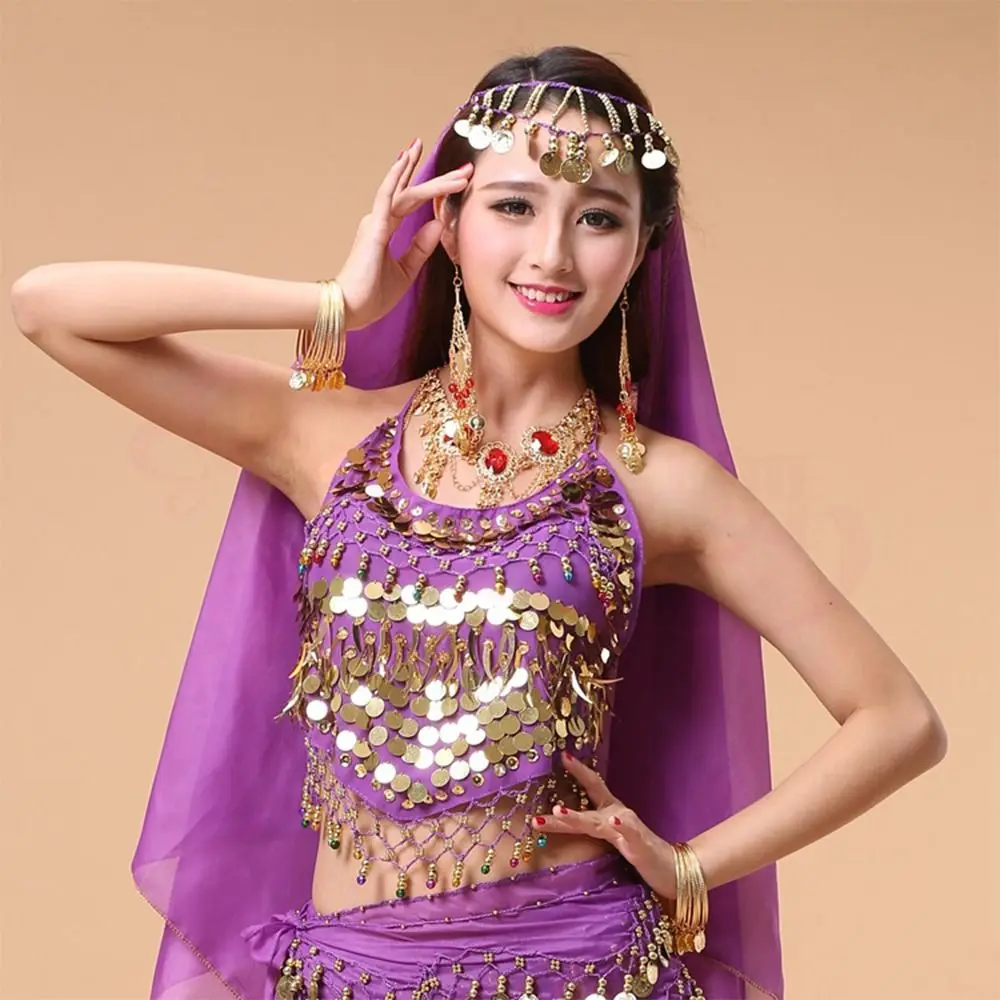 Fringe Belly Dance Sequin Top Shiny Bras Polyester Performance Costume Latin Dance Tassel Show Costumes Festival Rave