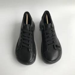 Unisex fashionable genuine leather leisure shoes with soft soles, trendy thick soles, and ultra light weight