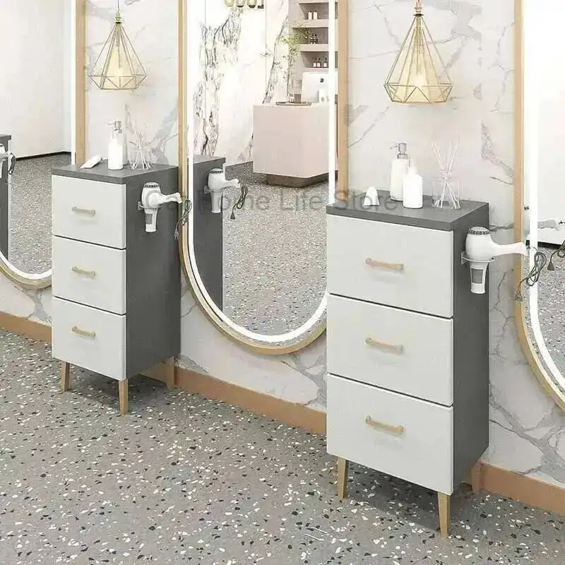 Trolley Cart Storage Beauty 2 Salon Drawers Hair Salon Station Cabinet Stylist With Dryer Holder Werkzeugwagen Stylist Equipment