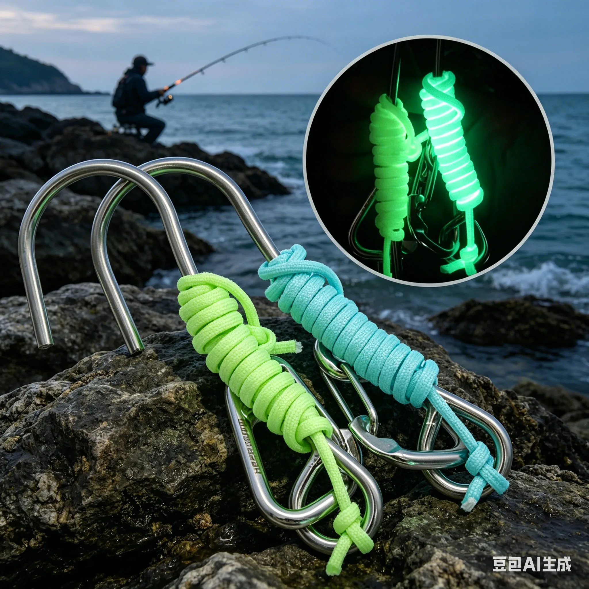 

Scuba Diving Single-head Coral Reef Hook 316 Stainless Steel Scuba Diving Reef Hook With Safety Rope Quick Release Buckle