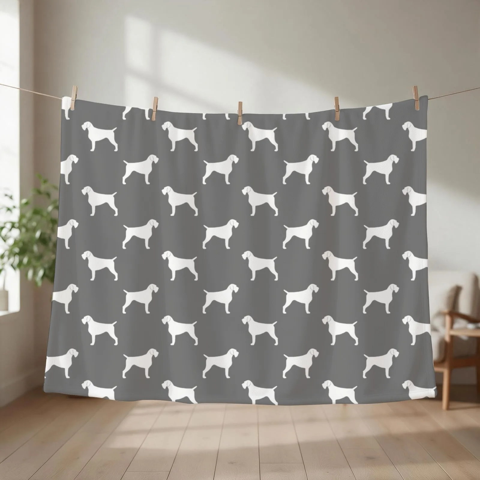 German Wirehaired Pointer Silhouette(s) Throw Blanket Beach Summer Beddings Fashion Sofas Decorative Sofas Blankets