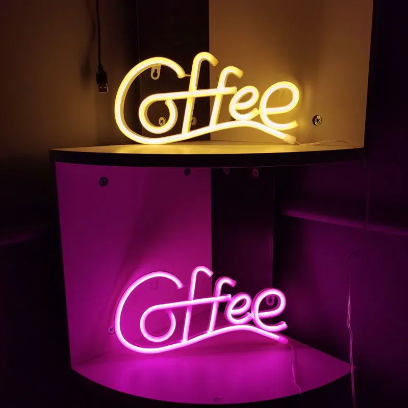 Coffee Neon Sign Cafe Restaurant Hotel Wall Decor USB Powered Custom Neon Sign Coffee Shop Bar signboard Led Night Light