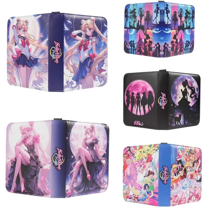 

Sailor Moon Card Binder Book Collection Cards Holder Anime Card Album with 50 Inner Pages Zipper Hold Up To 400 Cards Gift