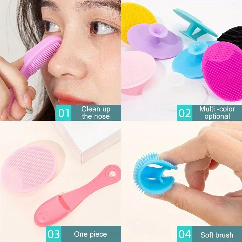 Cepillo de limpieza Facial de silicona de doble cara portátil, herramienta de masaje para el cuidado de la piel, eliminador de maquillaje, suministros de belleza
